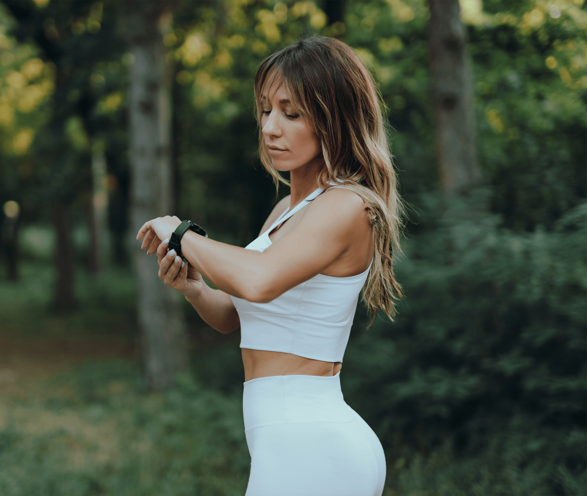 woman looking at her watch