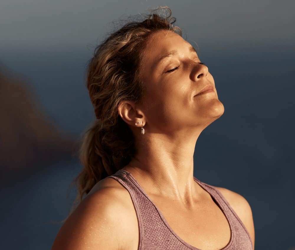 sun shining on woman's face - Silagen