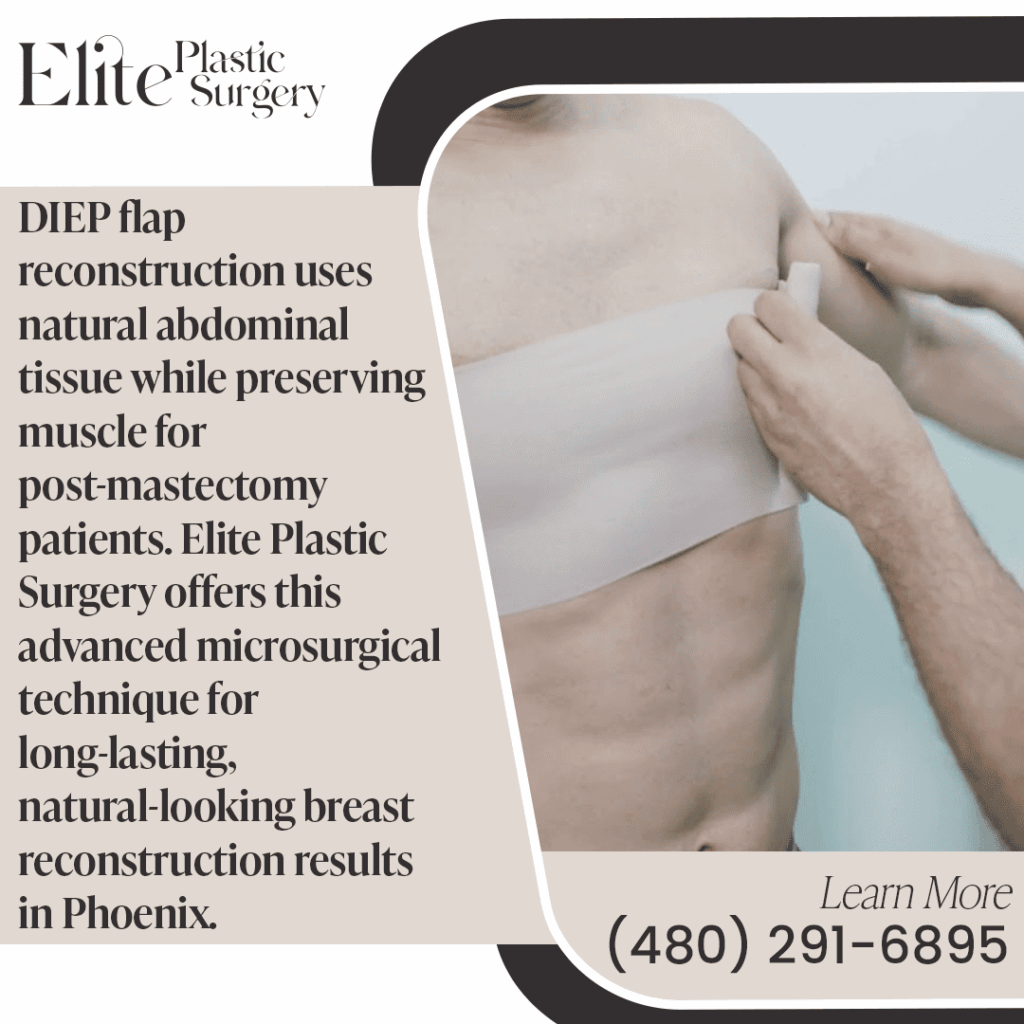 A patient's chest is wrapped in a post-operative bandage after a DIEP flap reconstruction, showcasing this advanced microsurgical technique for breast reconstruction in Phoenix.