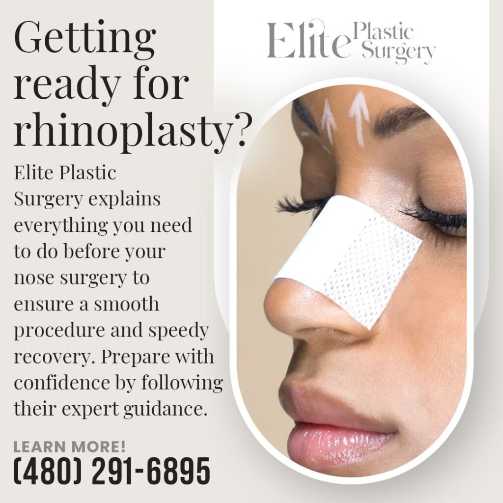 Close-up of a nose with a surgical dressing; covers essential pre-operative steps for rhinoplasty to ensure a smooth procedure and speedy recovery.